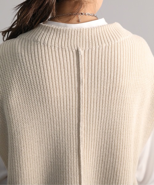 ap retro（アプレトロ）の「サイドベルトニットベスト（ベスト・レディース・オフホワイト/グレイッシュベージュ/ブラック・FREE）」の17枚目の写真