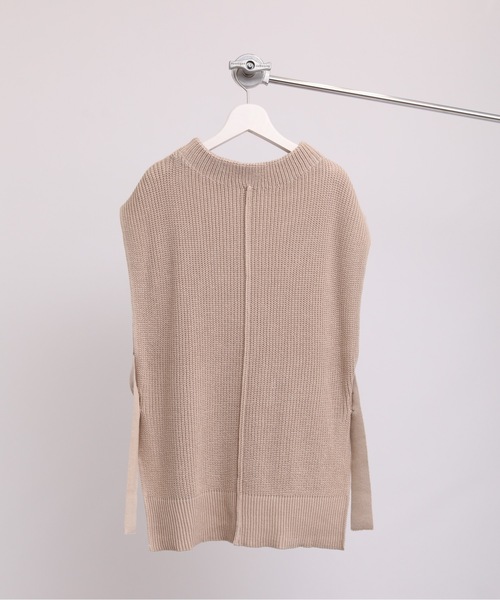 ap retro（アプレトロ）の「サイドベルトニットベスト（ベスト・レディース・オフホワイト/グレイッシュベージュ/ブラック・FREE）」の9枚目の写真