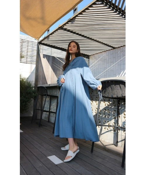 TRUNC（トランクエイティーエイト）の「Wrinkle Gather Bias One Piece（ワンピース・レディース・ベージュ/ダークブルー/ブラック・FREE）」の16枚目の写真