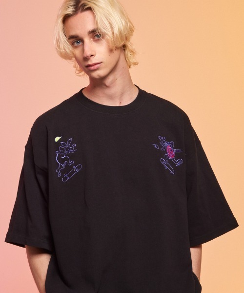 rehacer(レアセル)の「rehacer : Poser 戯画 HW Wide T / ポーザー戯画 ヘビーウェイト ワイド Tシャツ(Tシャツ/カットソー・メンズ・ブラック/ホワイト/ベージュ・X-LARGE/LARGE/MEDIUM)」の2枚目の写真