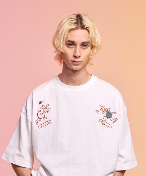 rehacer(レアセル)の「rehacer : Poser 戯画 HW Wide T / ポーザー戯画 ヘビーウェイト ワイド Tシャツ(Tシャツ/カットソー・メンズ・ブラック/ホワイト/ベージュ・X-LARGE/LARGE/MEDIUM)」の4枚目の写真