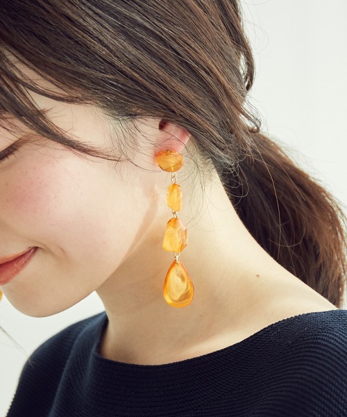 VIS（ビス）の「カラーアクリルピアス（ピアス（両耳用）・レディース・オレンジ/ブルー/グリーン・FREE）」の3枚目の写真