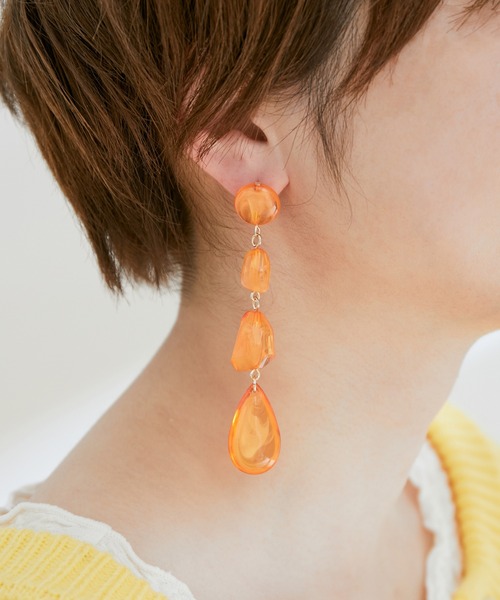 VIS（ビス）の「カラーアクリルピアス（ピアス（両耳用）・レディース・オレンジ/ブルー/グリーン・FREE）」の7枚目の写真