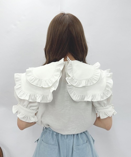 Swankiss（スワンキス）の「TS bijou collar　B/L（シャツ/ブラウス・レディース・ホワイト/ピンク/ブラック・FREE）」の8枚目の写真