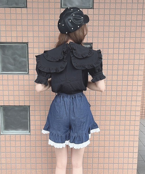 Swankiss（スワンキス）の「TS bijou collar　B/L（シャツ/ブラウス・レディース・ホワイト/ピンク/ブラック・FREE）」の13枚目の写真
