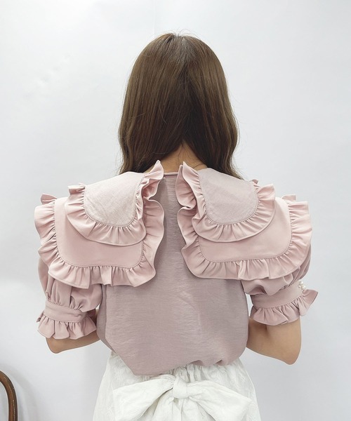 Swankiss（スワンキス）の「TS bijou collar　B/L（シャツ/ブラウス・レディース・ホワイト/ピンク/ブラック・FREE）」の5枚目の写真