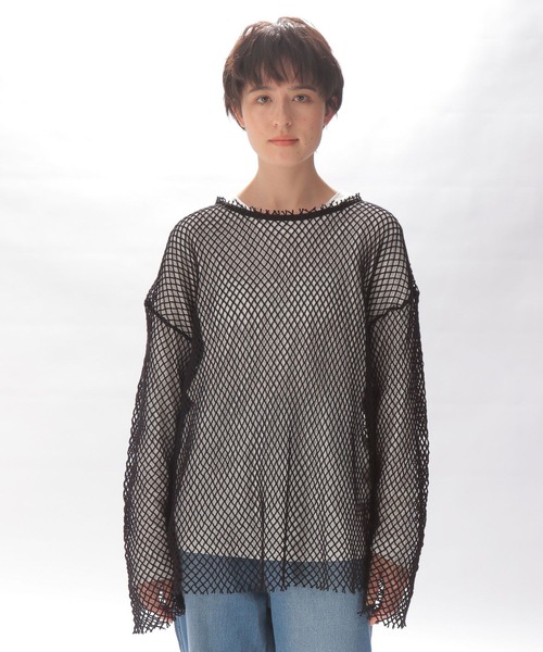 niko and...（ニコアンド）の「BIGメッシュプルオーバー（Tシャツ/カットソー・レディース・ホワイト/ピンク/ブラック/ナチュラル/ラベンダー・FREE）」の15枚目の写真