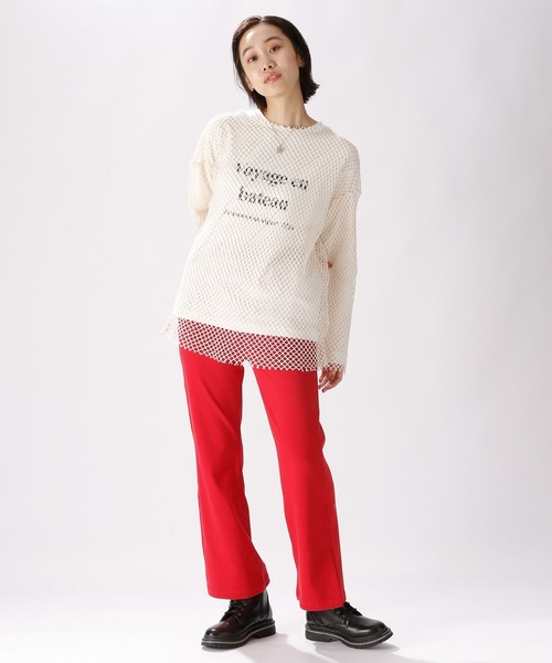 niko and...（ニコアンド）の「BIGメッシュプルオーバー（Tシャツ/カットソー・レディース・ホワイト/ピンク/ブラック/ナチュラル/ラベンダー・FREE）」の6枚目の写真