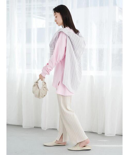 earth music&ecology（アースミュージックアンドエコロジー）の「ランダムリブカットパンツ（その他パンツ・レディース・アイボリー/グレイッシュベージュ/イエロー・FREE）」の11枚目の写真