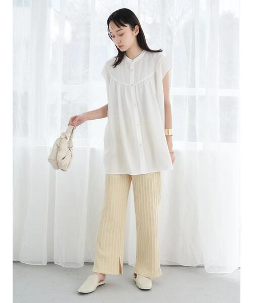 earth music&ecology（アースミュージックアンドエコロジー）の「ランダムリブカットパンツ（その他パンツ・レディース・アイボリー/グレイッシュベージュ/イエロー・FREE）」の18枚目の写真