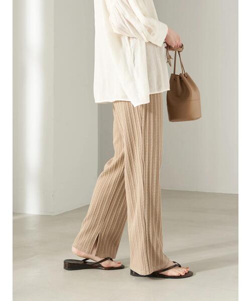 earth music&ecology（アースミュージックアンドエコロジー）の「ランダムリブカットパンツ（その他パンツ・レディース・アイボリー/グレイッシュベージュ/イエロー・FREE）」の22枚目の写真