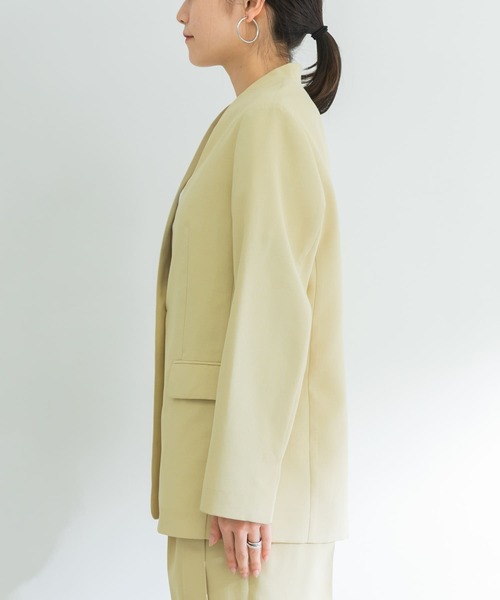 URBAN RESEARCH(アーバンリサーチ)の「オックスノーカラージャケット(ノーカラージャケット・レディース・チャコールグレー/イエロー系その他・36/38)」の16枚目の写真