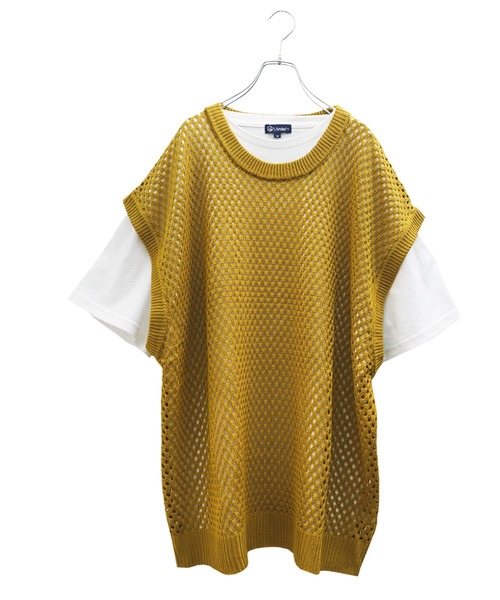 MinoriTY(マイノリティ)の「【MinoriTY】透かし編みニットアンサンブル メッシュトップス メッシュニット 秋服 Tシャツ ベスト メンズ(アンサンブル・メンズ・ブラック/ブルー/グリーン/マスタード・S/M/L)」の17枚目の写真