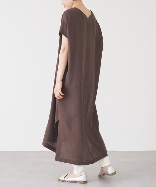 BEARDSLEY（ビアズリー）の「麻調カフタンワンピース（ワンピース・レディース・ブラウン/グレー・FREE）」の11枚目の写真