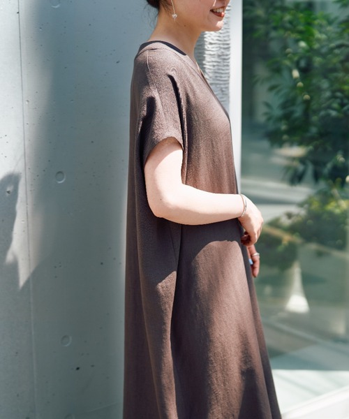 BEARDSLEY（ビアズリー）の「麻調カフタンワンピース（ワンピース・レディース・ブラウン/グレー・FREE）」の15枚目の写真