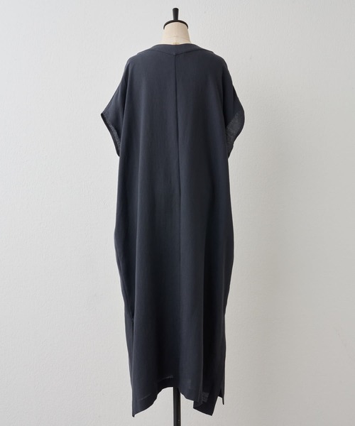 BEARDSLEY（ビアズリー）の「麻調カフタンワンピース（ワンピース・レディース・ブラウン/グレー・FREE）」の4枚目の写真