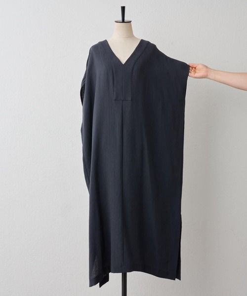 BEARDSLEY（ビアズリー）の「麻調カフタンワンピース（ワンピース・レディース・ブラウン/グレー・FREE）」の5枚目の写真