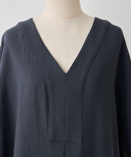 BEARDSLEY（ビアズリー）の「麻調カフタンワンピース（ワンピース・レディース・ブラウン/グレー・FREE）」の6枚目の写真