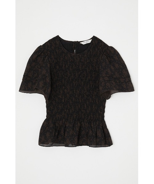 美品！MOUSSY⚫︎完売品のシャーリングトップス⚫︎ブラック⚫︎フリーサイズ MOUSSY（マウジー）の「RANDOM SHIRRING トップス（Tシャツ