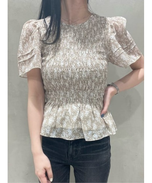 MOUSSY SHIRRING FLORAL フィットシャツ MOUSSY | SHIRRING FLORAL フィットシャツ (シャツ・ブラウス