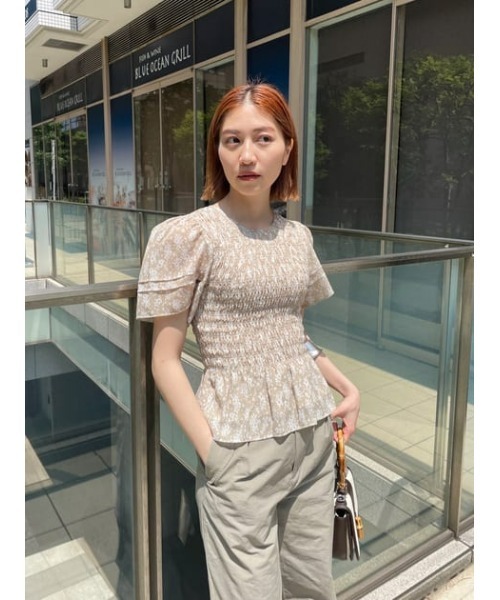 MOUSSY（マウジー）の「FLORAL SHIRRING トップス（シャツ