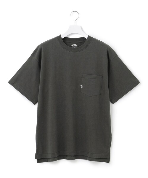 J.PRESS YORK STREET（ジェイプレスヨークストリート）の「【UNISEX】刺繍ポケットＴシャツ（Tシャツ/カットソー・メンズ・グレー系/ベージュ系/ホワイト系/ネイビー系・LARGE/SMALL/MEDIUM）」の2枚目の写真