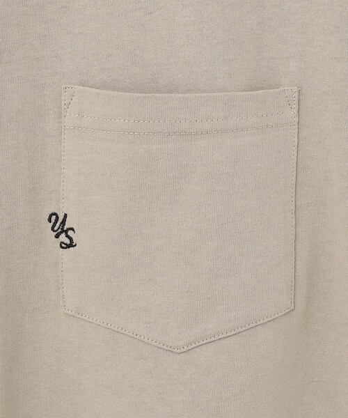 J.PRESS YORK STREET（ジェイプレスヨークストリート）の「【UNISEX】刺繍ポケットＴシャツ（Tシャツ/カットソー・メンズ・グレー系/ベージュ系/ホワイト系/ネイビー系・LARGE/SMALL/MEDIUM）」の9枚目の写真