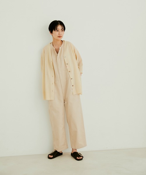 SALON adam et rope'（サロン アダム エ ロペ）の「ハーフスリーブシアーVネックサマーカーディガン（カーディガン/ボレロ・レディース・ブラック/オフホワイト/ピンク/グリーン系その他・FREE）」の9枚目の写真