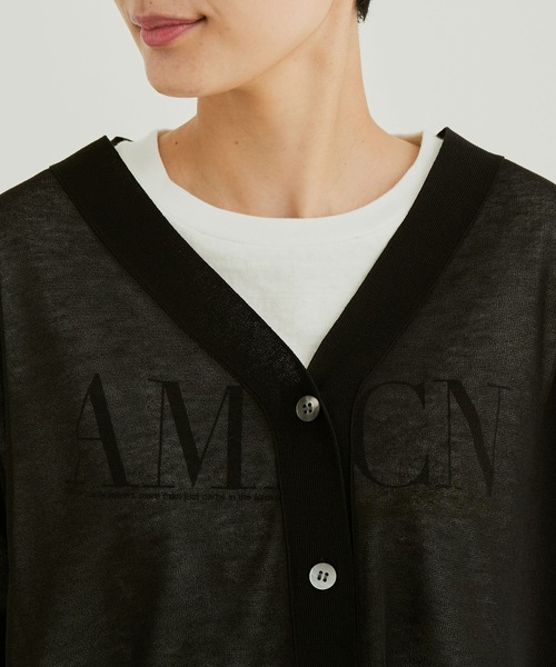 SALON adam et rope'（サロン アダム エ ロペ）の「ハーフスリーブシアーVネックサマーカーディガン（カーディガン/ボレロ・レディース・ブラック/オフホワイト/ピンク/グリーン系その他・FREE）」の16枚目の写真