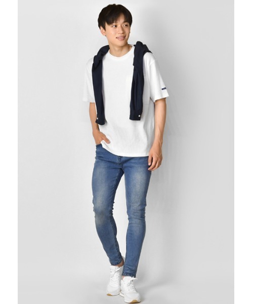 EVOLUTION(エボリューション)の「ちょっとリッチな大人のワッフルTシャツ(Tシャツ/カットソー・メンズ・ネイビー/オフホワイト/ホワイト系その他2/ブルー系その他2・MEDIUM/LARGE/X-LARGE/XX-LARGE)」の8枚目の写真