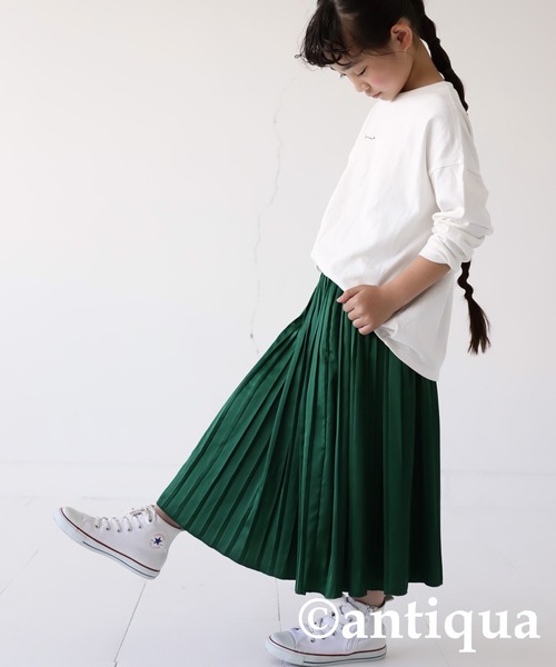 antiqua（アンティカ）の「サテンプリーツスカート（スカート・キッズ・グリーン/アイボリー/ブラック/ピンク・4/6/3/5）」の20枚目の写真