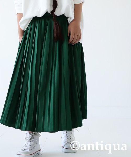 antiqua（アンティカ）の「サテンプリーツスカート（スカート・キッズ・グリーン/アイボリー/ブラック/ピンク・4/6/3/5）」の19枚目の写真