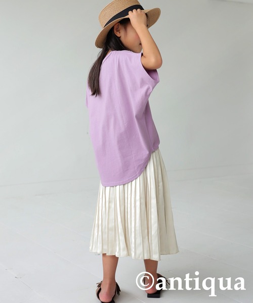 antiqua（アンティカ）の「サテンプリーツスカート（スカート・キッズ・グリーン/アイボリー/ブラック/ピンク・4/6/3/5）」の8枚目の写真