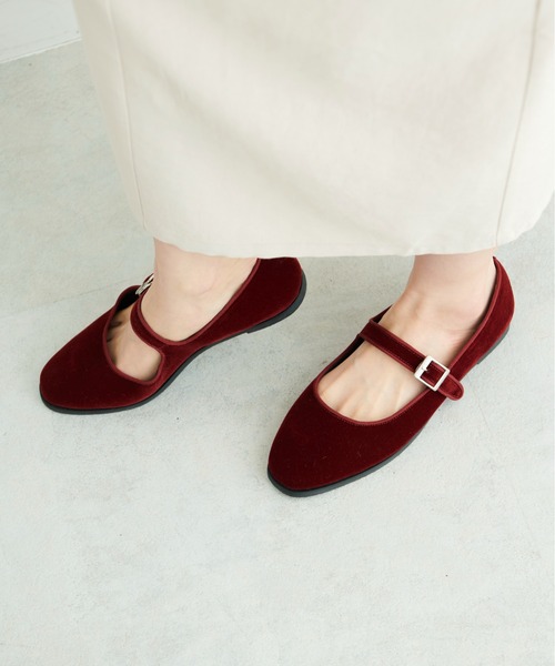 FREE'S MART（フリーズマート）の「◆ストラップシューズ（バレエシューズ・レディース・ブラック/ホワイト系その他/レッド・SMALL/MEDIUM）」の4枚目の写真