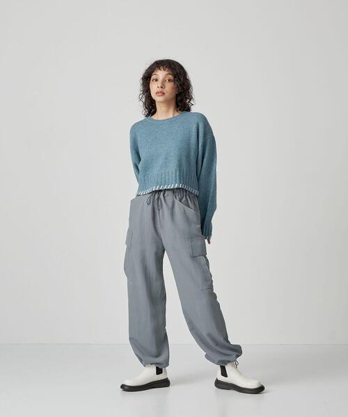 CITEN（シテン）の「＜CITEN＞ウエストイージー シャイニー カーゴパンツ（カーゴパンツ・レディース・ブラック/オリーブ/コバルトブルー/オフホワイト・S/M）」の11枚目の写真