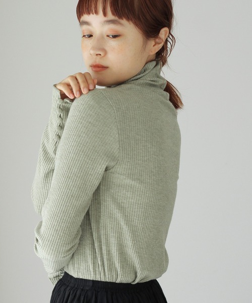 Crisp（クリスプ）の「タートルリブTシャツ（Tシャツ/カットソー