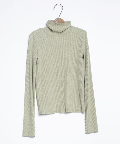 Crisp（クリスプ）の「タートルリブTシャツ（Tシャツ/カットソー・レディース・ブルー/ベージュ/ピンク/グリーン・FREE）」の12枚目の写真