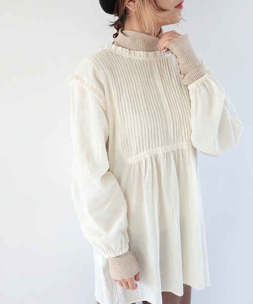 Crisp（クリスプ）の「タートルリブTシャツ（Tシャツ/カットソー・レディース・ブルー/ベージュ/ピンク/グリーン・FREE）」の17枚目の写真