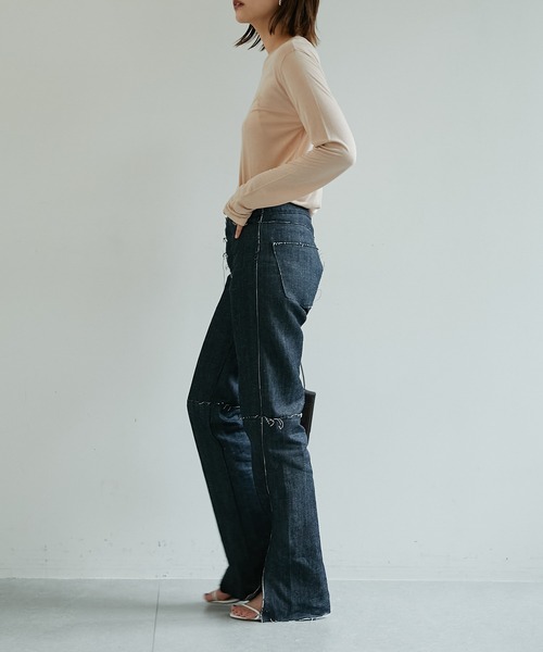 BASERANGE（ベースレンジ）の「【BASERANGE】ロングスリーブカットソー（Tシャツ/カットソー・レディース・ブラック/ベージュ/ダークブラウン・SMALL）」の20枚目の写真