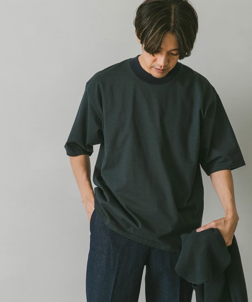 URBAN RESEARCH DOORS（アーバンリサーチドアーズ）の「ミジンボーダーモックネックタフTシャツ（Tシャツ/カットソー・メンズ・ネイビー/グレー系その他/ブルー系その他・MEDIUM/LARGE）」の13枚目の写真