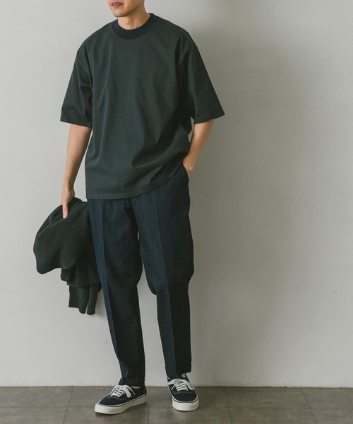 URBAN RESEARCH DOORS（アーバンリサーチドアーズ）の「ミジンボーダーモックネックタフTシャツ（Tシャツ/カットソー・メンズ・ネイビー/グレー系その他/ブルー系その他・MEDIUM/LARGE）」の14枚目の写真