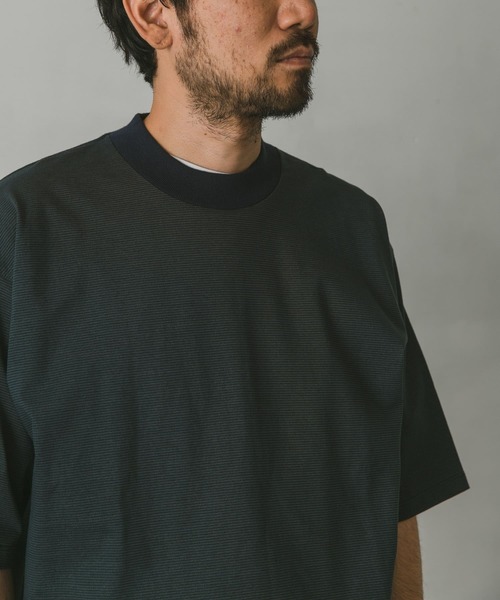 URBAN RESEARCH DOORS（アーバンリサーチドアーズ）の「ミジンボーダーモックネックタフTシャツ（Tシャツ/カットソー・メンズ・ネイビー/グレー系その他/ブルー系その他・MEDIUM/LARGE）」の18枚目の写真