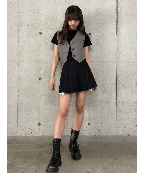 ENVYM(アンビー)の「コンパクトベスト(その他アウター・レディース・ブラック/グレー/ストライプ・FREE)」の4枚目の写真