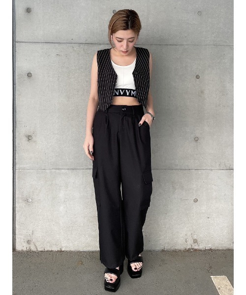 ENVYM(アンビー)の「コンパクトベスト(その他アウター・レディース・ブラック/グレー/ストライプ・FREE)」の15枚目の写真