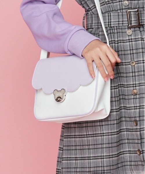 JENNI（ジェニィ）の「ベアターンロックショルダーバッグ（ショルダーバッグ・キッズ・ブラック/オフホワイト/ラベンダー・F）」の3枚目の写真