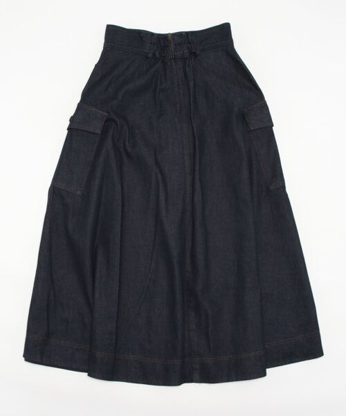STRAWBERRY-FIELDS（ストロベリーフィールズ）の「アリコットストレッチ　スカート（デニムスカート・レディース・ネイビー・2）」の2枚目の写真