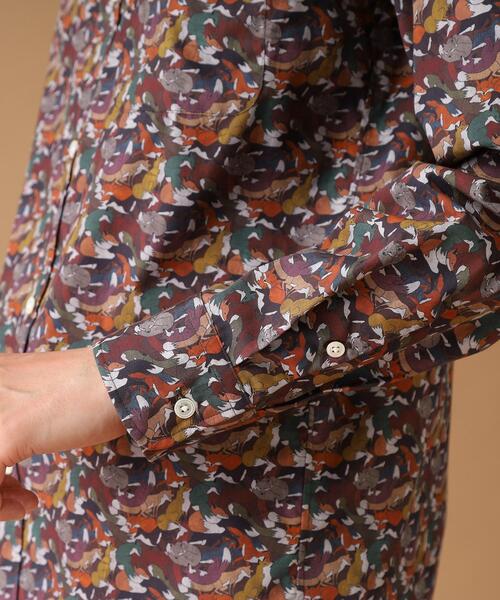 40ｃｔ＆525（フォーティーカラッツアンドゴーニーゴ）の「◆【Sサイズ～】総柄プリント ボタンダウンシャツ（シャツ/ブラウス・メンズ・ネイビー系/ホワイト系1/ダークブラウン系/オレンジ系5・02/04/01/03）」の11枚目の写真