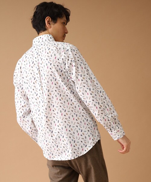 40ｃｔ＆525（フォーティーカラッツアンドゴーニーゴ）の「◆【Sサイズ～】総柄プリント ボタンダウンシャツ（シャツ/ブラウス・メンズ・ネイビー系/ホワイト系1/ダークブラウン系/オレンジ系5・02/04/01/03）」の14枚目の写真