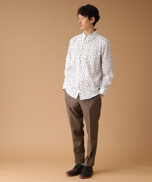 40ｃｔ＆525（フォーティーカラッツアンドゴーニーゴ）の「◆【Sサイズ～】総柄プリント ボタンダウンシャツ（シャツ/ブラウス・メンズ・ネイビー系/ホワイト系1/ダークブラウン系/オレンジ系5・02/04/01/03）」の17枚目の写真