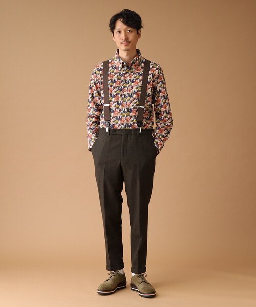 40ｃｔ＆525（フォーティーカラッツアンドゴーニーゴ）の「◆【Sサイズ～】総柄プリント ボタンダウンシャツ（シャツ/ブラウス・メンズ・ネイビー系/ホワイト系1/ダークブラウン系/オレンジ系5・02/04/01/03）」の21枚目の写真